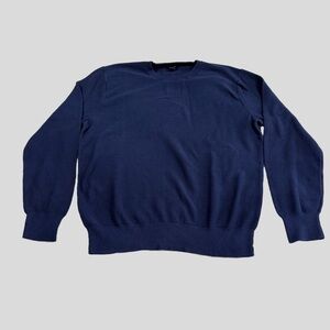 J.Crew Factory Womens L Navy Cotton Teddie Sweater Resort